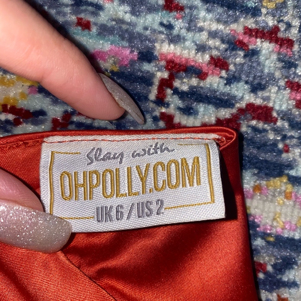 Oh Polly orange silk dress - Picture 2 of 2
